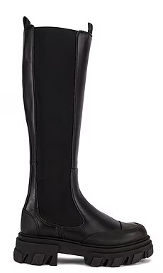 Ganni Knee High Boot in Black from Revolve.com | Revolve Clothing (Global)