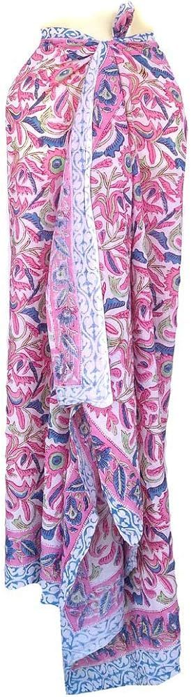 Rastogi Handicrafts 100% Cotton Hand Block Print Sarong Womens Swimsuit Wrap Cover Up Long (73" x 44 | Amazon (US)