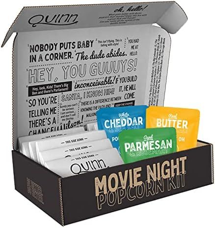 Quinn Movie Night Popcorn Variety Gift Kit, 3 Flavors - Real Butter, Parmesan & Rosemary, Non-Gmo... | Amazon (US)