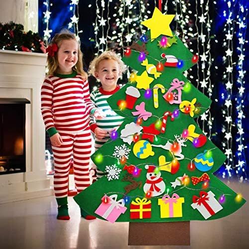 4 Ft Led Felt Christmas Tree for Toddler Kids DIY Felt Christmas Craft Kits with 30 Ornaments 10f... | Amazon (US)