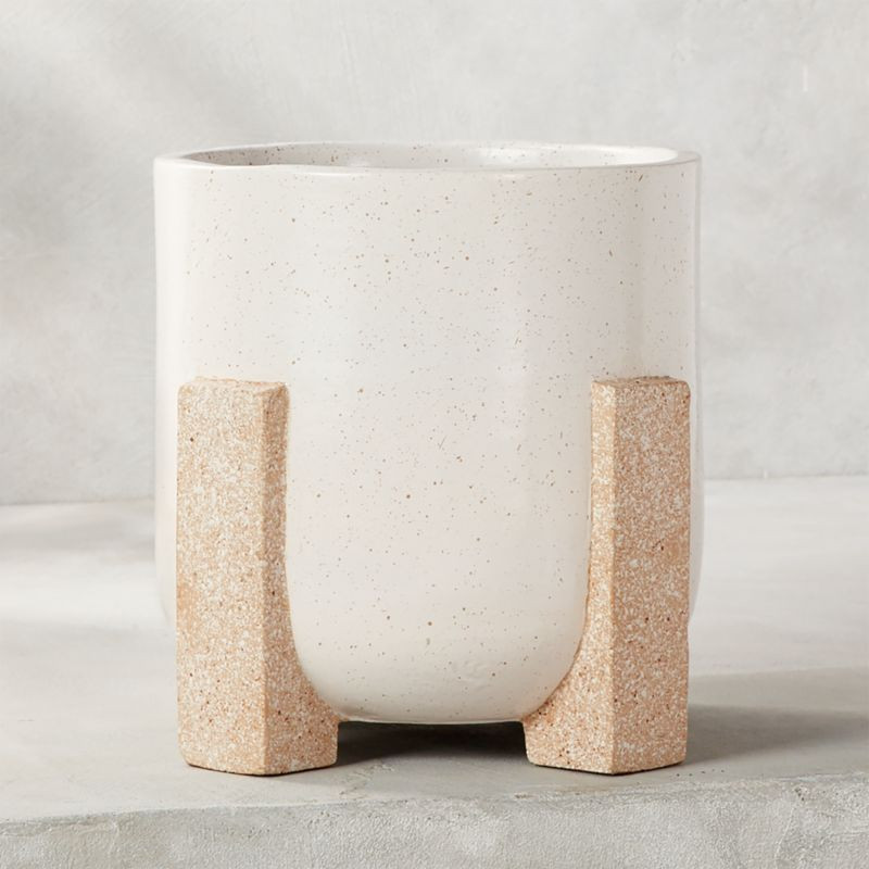 Santos Speckled Planter Large + Reviews | CB2 | CB2