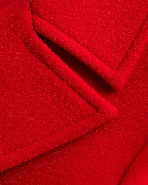 Faux Wool Novelty Button Fitted Coat | Express