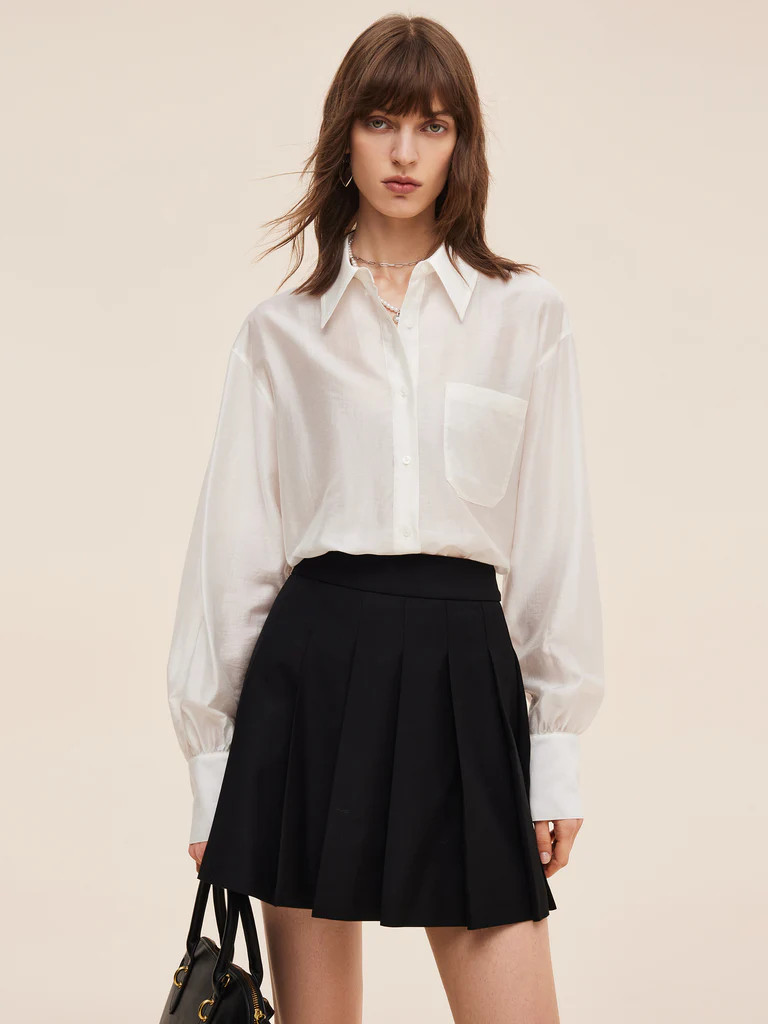 Tencel Blend Women Long Sleeve Shirt | GOELIA