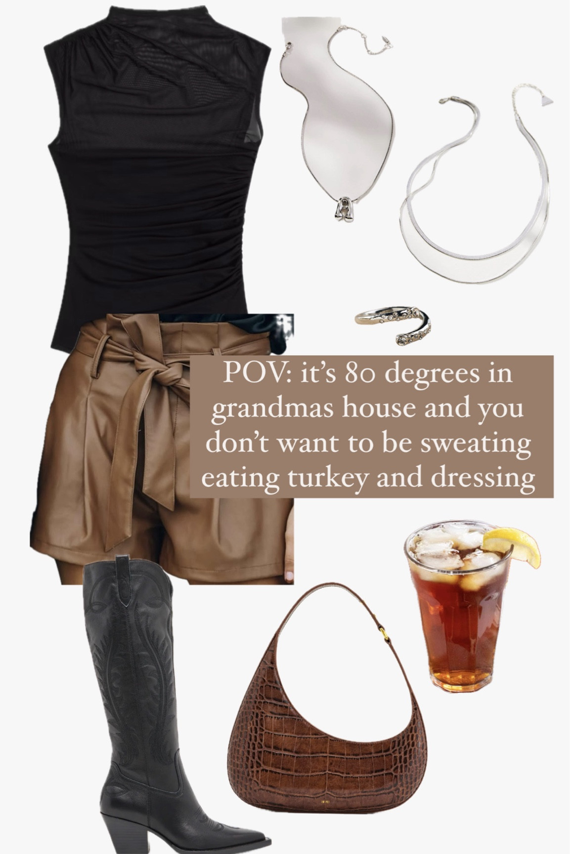 Why do grandmas love to set the inside of their house to 80 degrees!! Sweat just rolling in there. A cute outfit Inspo that gives fall but won’t have you hot and sweaty 

Thanksgiving outfit, outfit guides, warm climate outfit inspo 

#LTKStyleTip #LTKHoliday #LTKGiftGuide