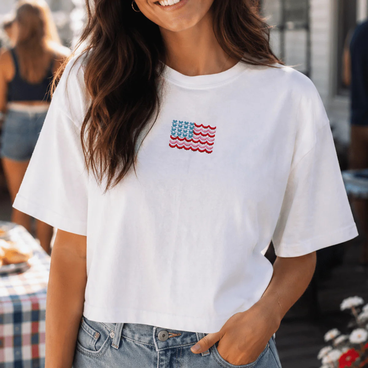 'The Preppy Patriot' Boxy Tee | United Monograms