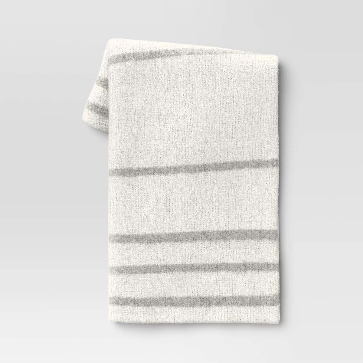 Cozy Feathery Knit Border Striped Throw Blanket  - Threshold™ | Target