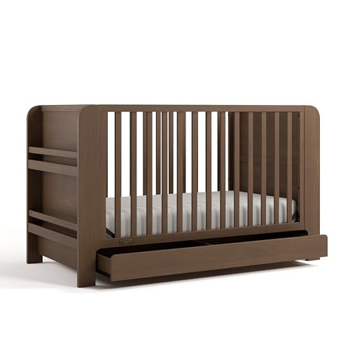 Graco Read-with-Me 4-in-1 Convertible Crib with Drawer - GREENGUARD Gold Certified Converts to Toddler Bed, Daybed, and Functional Bookshelves (Hazelnut) | Amazon (US)
