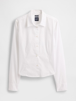 Organic Cotton Fitted Crop Shirt | Gap (US)