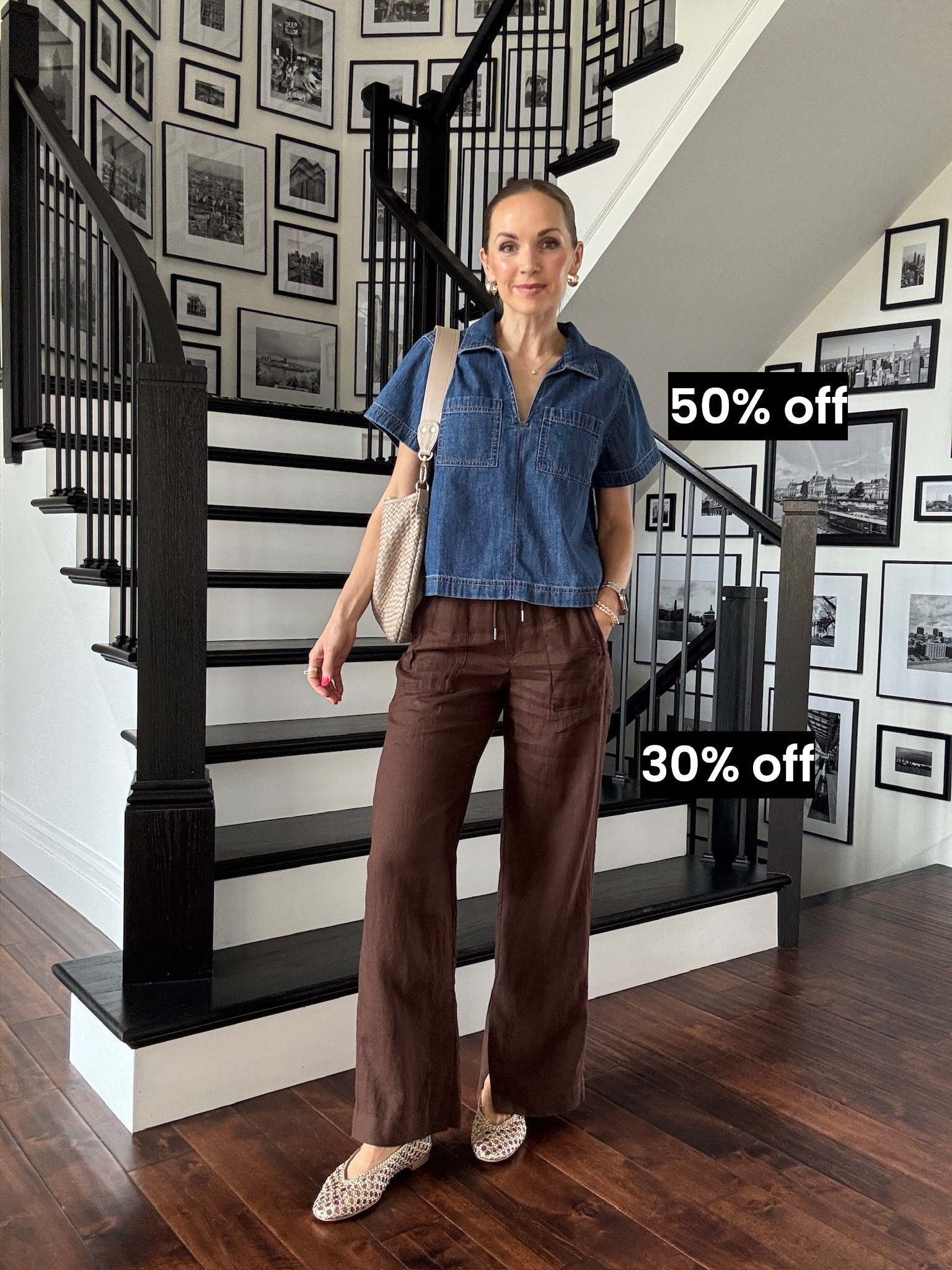 @athleta linen pants are 30% off paired with @oldnavy denim top that is 50% off! Perfect spring outfit 

#LTKootd #LTKSaleAlert