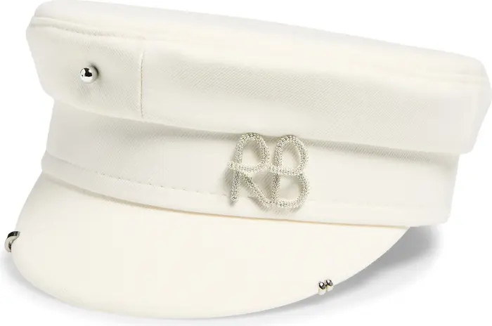 Pierced & Logo Embellished Twill Baker Boy Cap | Nordstrom
