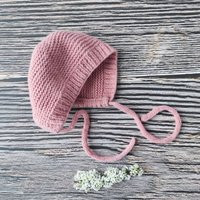 Baby Girl Bonnet Pink Merino Wool, Knit Newborn Hat - Baby Coming Home Outfit | Etsy (US)
