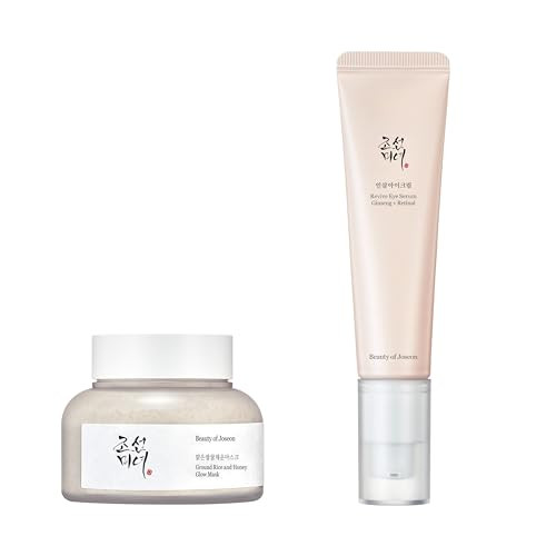 Beauty of Joseon Ground Rice and Honey Glow Mask Pore Sebum Care for Dry Sensitive Skin with Revive Eye Serum with Retinal Niacinamide Peptide, Correction for Puffy Eye Bags Fine Lines Dark Circles Wr | Amazon (US)