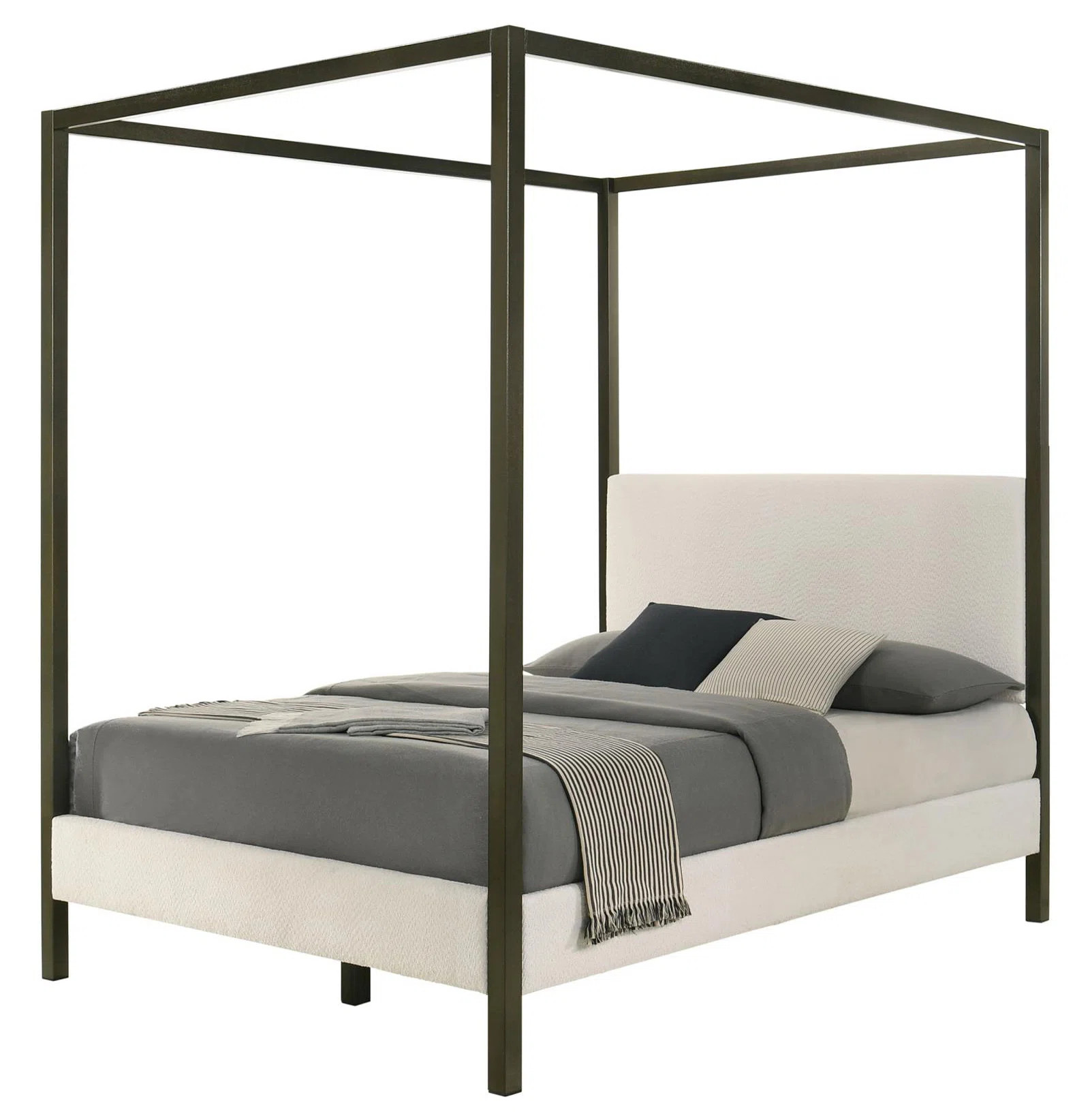 Sybill Vanilla Upholstered Canopy Bed | Wayfair North America