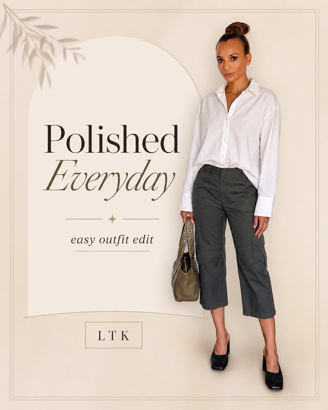 A polished everyday look with a little edge 🤍 The crisp white button-down and cropped cargo pants make such an easy combo, finished with a structured bag and black heels. Perfect for work, lunch, or anytime you want to look put together without overthinking it. Shop the look below ✨ #LTKStyle #EverydayStyle #WorkwearStyle #CargoPants #ClassicStyle #OutfitInspo

#LTKootd #LTKgrwm #LTKOver40