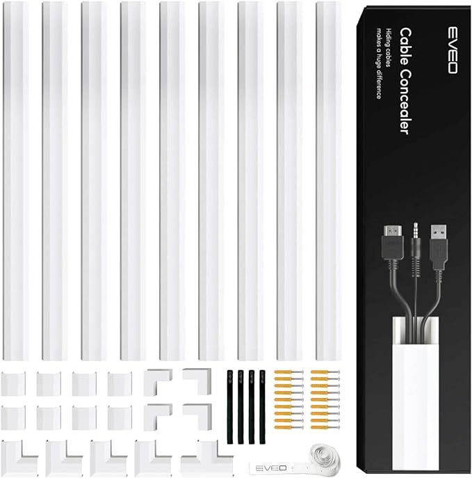 150” Cable Concealer on Cord Cover Wall - Paintable Cable Cover for Wire Hiders for TV on Wall ... | Amazon (US)