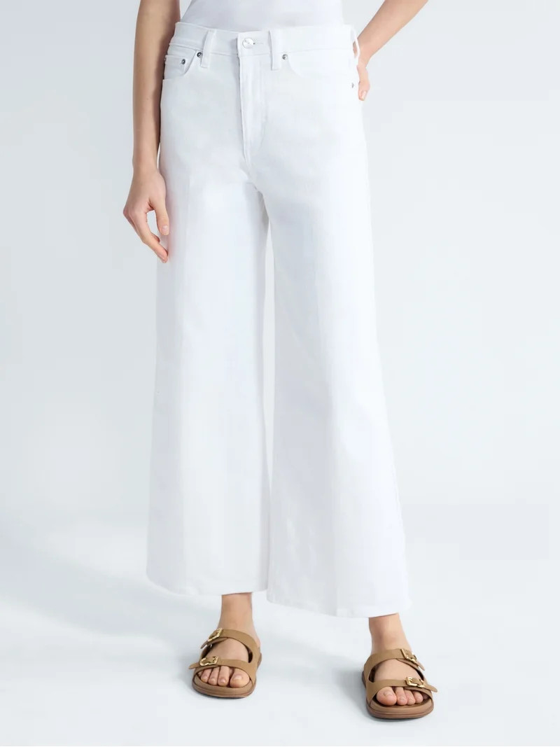 Free Assembly Women's and Women's Plus High Rise Cropped Wide Leg Jeans, Sizes 0-22W | Walmart (US)