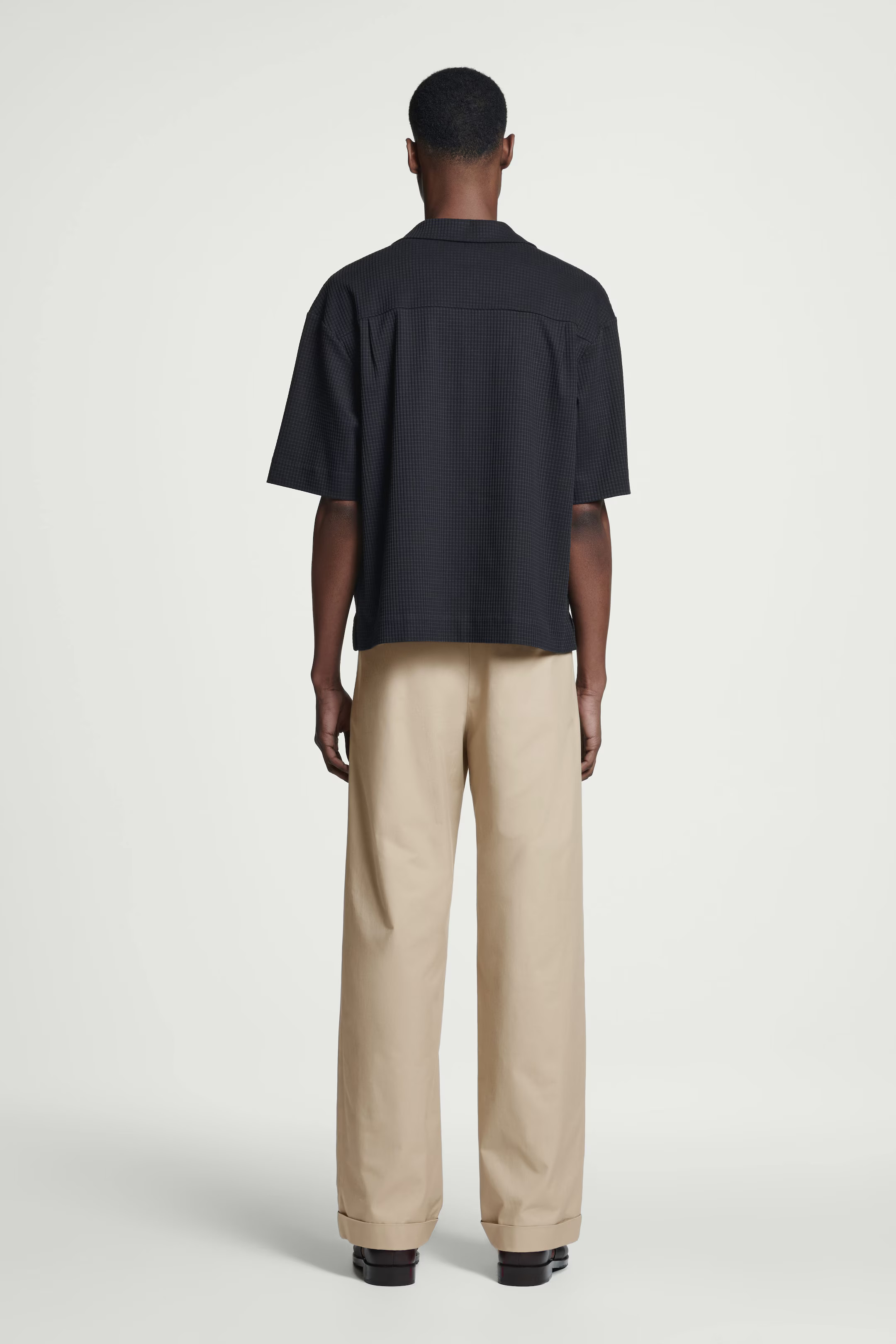 RELAXED TEXTURED COTTON RESORT SHIRT - NAVY | COS UK