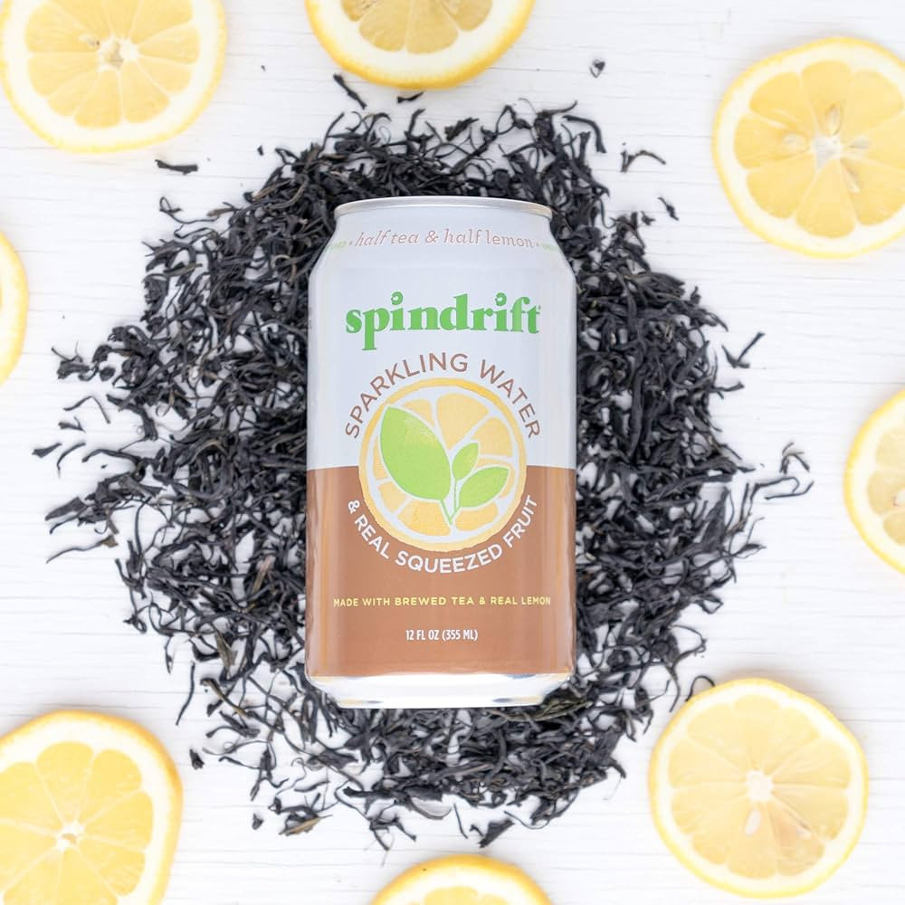 Spindrift Sparkling Water, Half Tea & Half Lemon Flavored, Made with Real Squeezed Fruit, 12 Fl O... | Amazon (US)