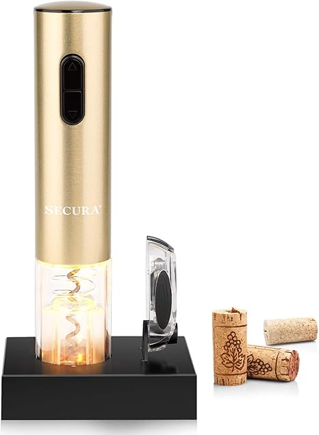 Secura Electric Wine Opener, Automatic Bottle Corkscrew Opener with Foil Cutter, Rechargeable (Ch... | Amazon (US)