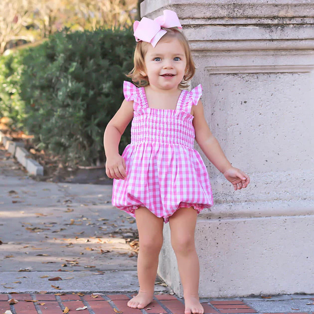 Pink Gingham Shirred Bubble | Classic Whimsy