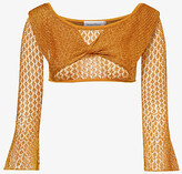 House of Sunny Womens Ember Solar Cropped Slim-fit Knitted top | Selfridges
