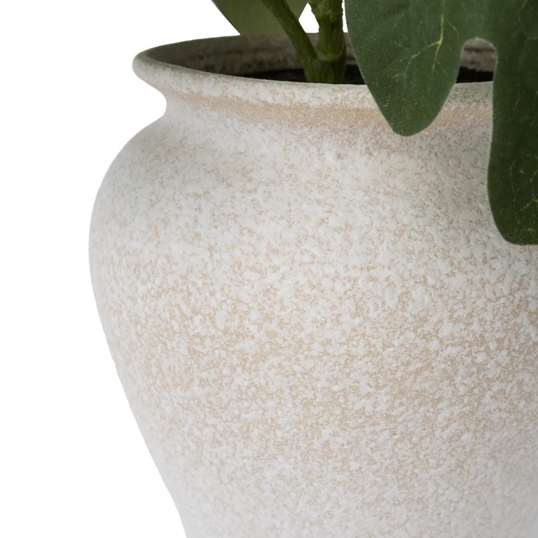 Better Homes & Gardens Artificial Fig Leaf in Tan Ceramic Vase, 13" | Walmart (US)