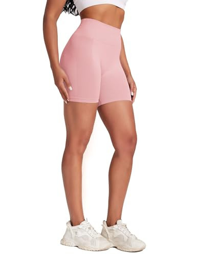Viconow Workout Shorts for Women, Seamless High Waist Tummy Control Biker Gym Booty Butt Lifting Athletic Sakura Pink | Amazon (US)