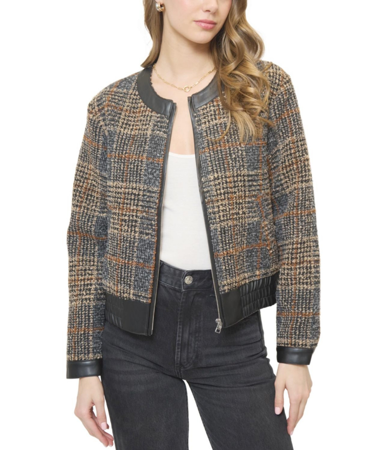 Central Park West Women's Daphne Boho Trim Jacket - Multi-plaid | Macy's