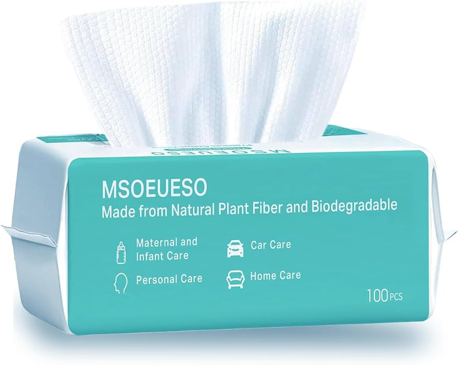 MSOEUESO Soft Dry Wipes Cotton Facial Tissues, 100 Count Disposable Face Towel, Cotton Face Towel... | Amazon (UK)