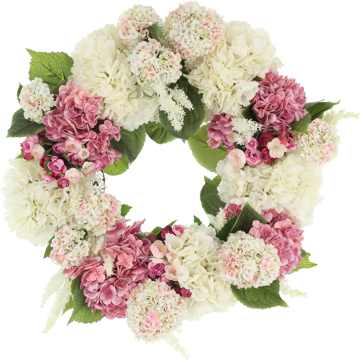 Creative Displays, 24" Hydrangea Wreath with Ranunculus and Viburnum, Made in USA for Home or Off... | Amazon (US)