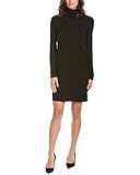 Three Dots Women's AA5836 Heritage Knit Turtleneck Dress, Black, Extra Small | Amazon (US)