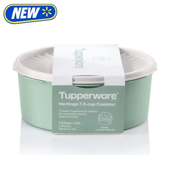 Tupperware Heritage 7.5-Cup Cookie & Food Storage Container with Lid, Green | Walmart (US)