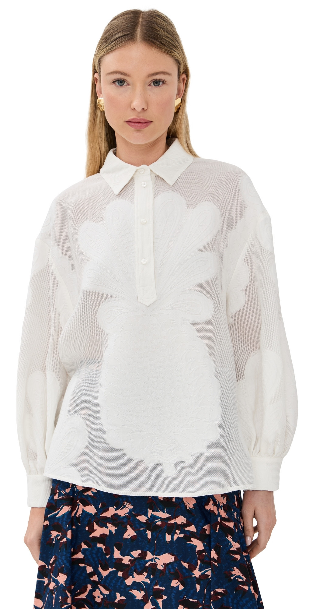 La DoubleJ Poet Shirt Pineapple Lace L | Shopbop