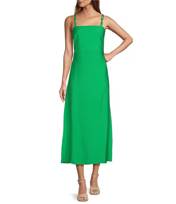 Isabella Square Neck Sleeveless A-Line Dress | Dillard's