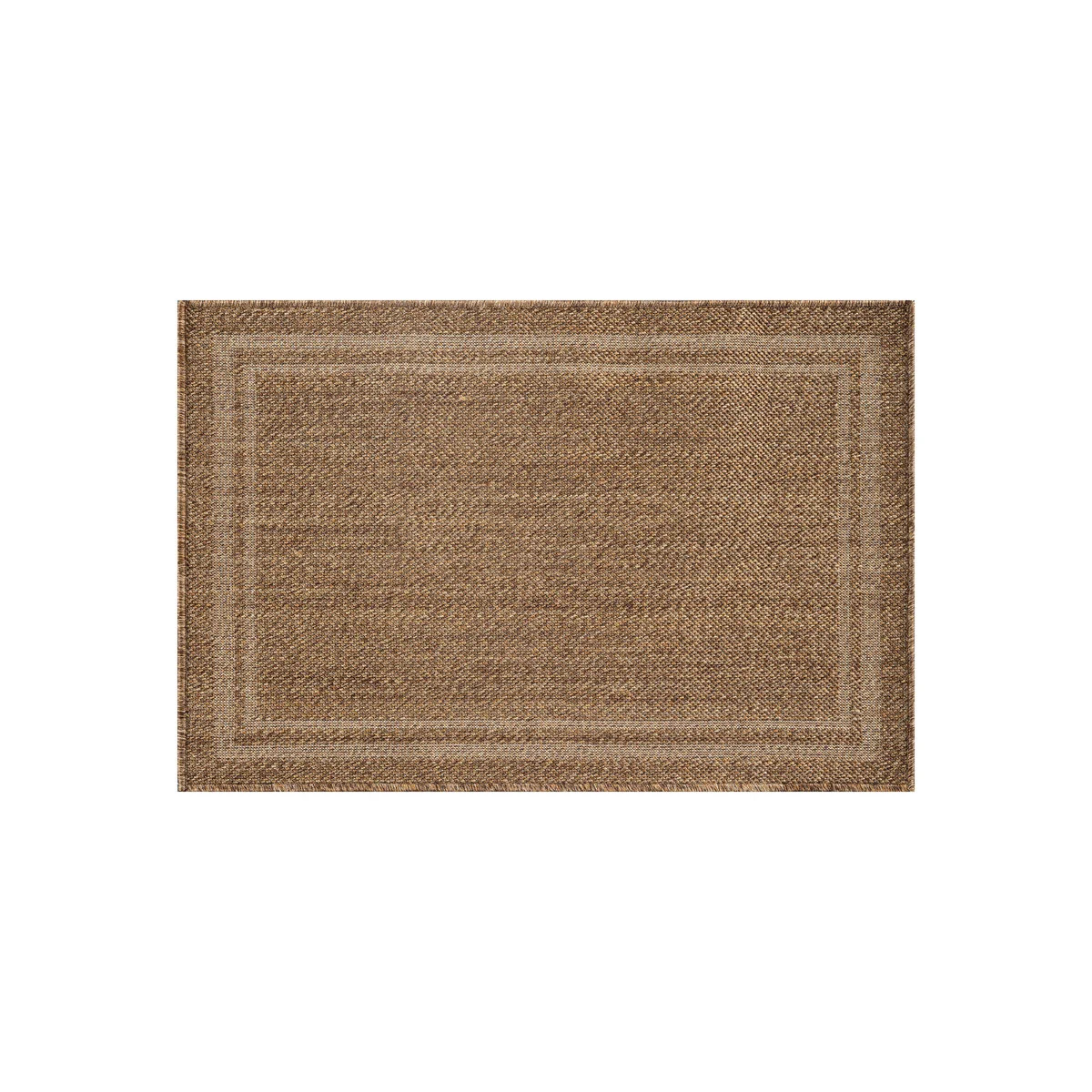 Border Sand/Natural Easy-Care Jute-Style Indoor/Outdoor Flat Woven Area Rug | Wayfair North America
