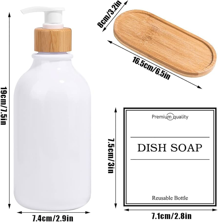 BASEDIDEA 16 oz Soap Dispenser Bathroom, 2 Pack Hand Soap Dispenser for Kitchen Sink, for Soap Dispe | Amazon (US)