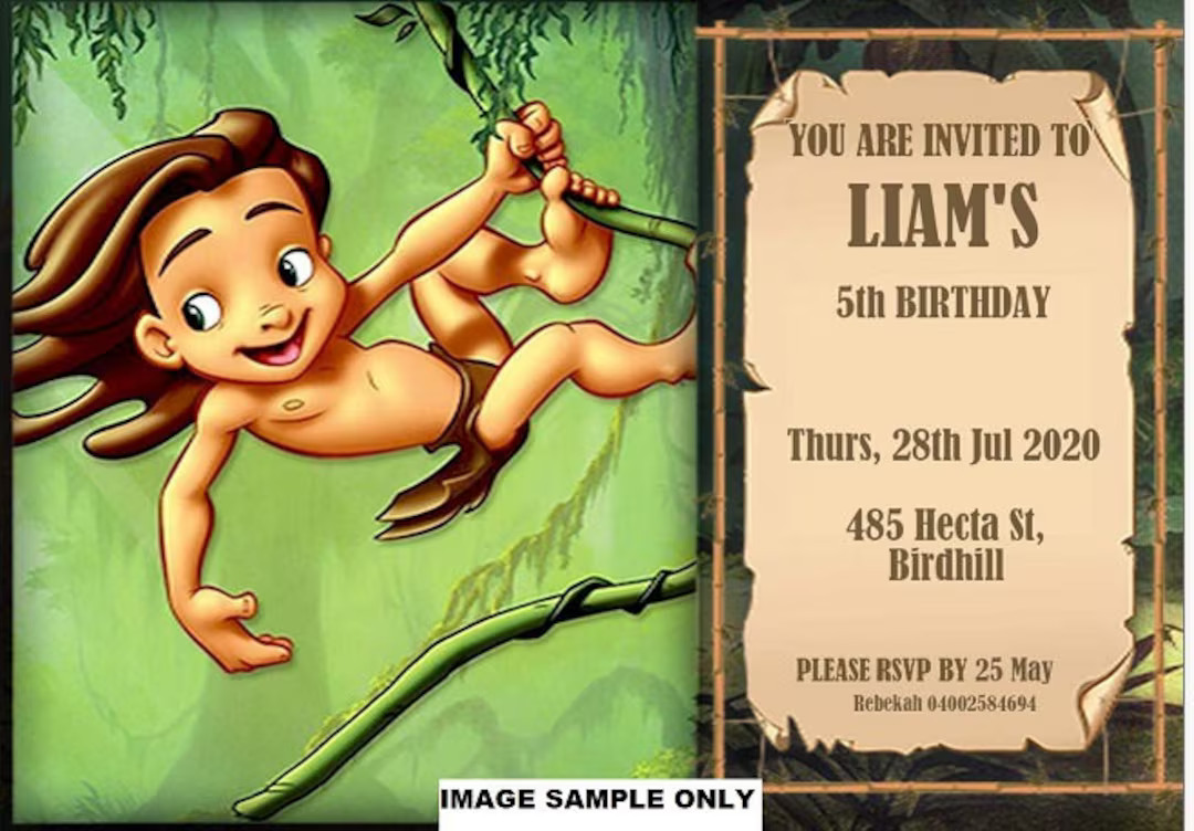 Tarzan Invitation DIGITAL - Etsy | Etsy (US)