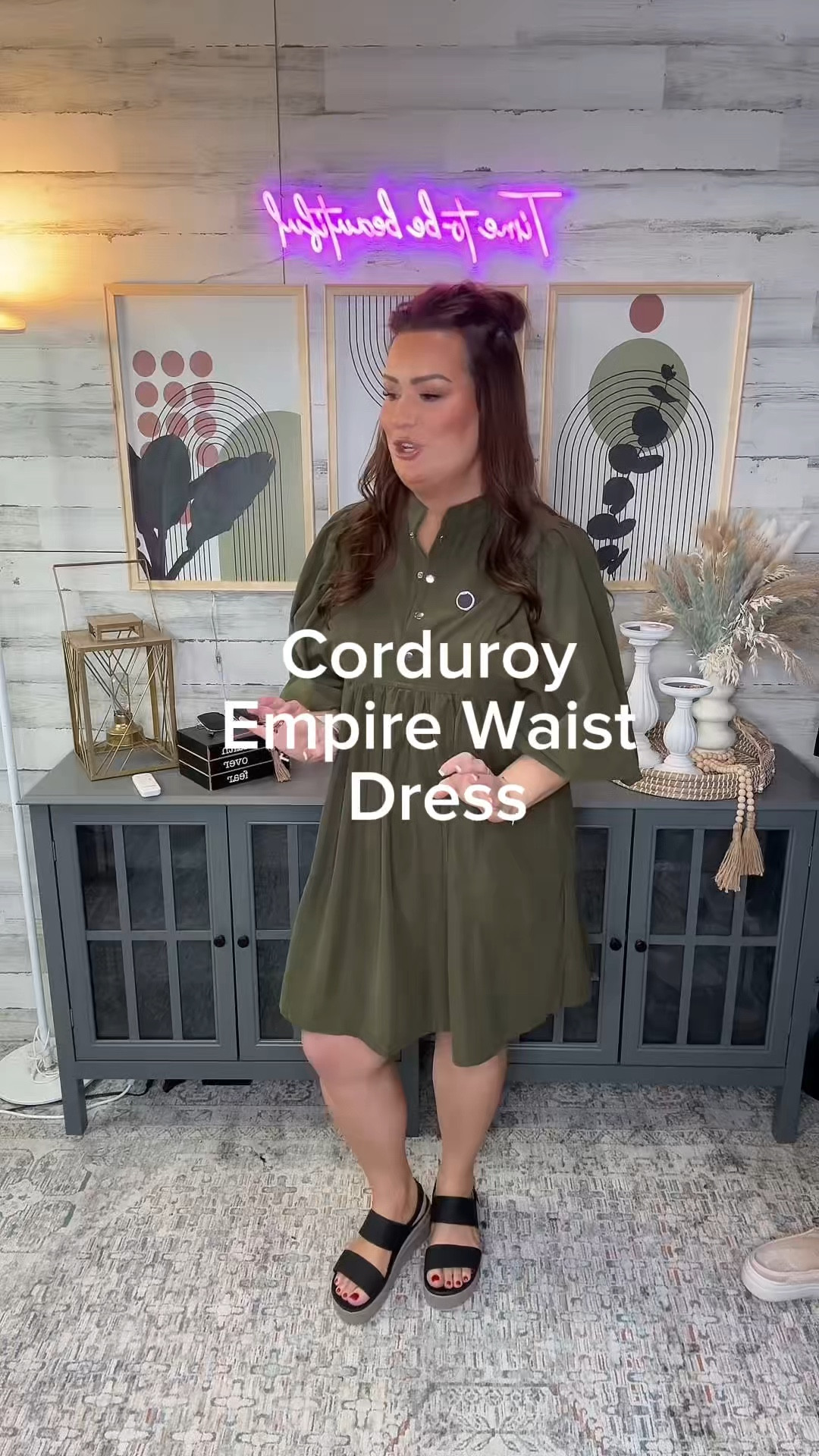 Corduroy Empire Waist Dress 

#LTKMidsize #LTKFindsUnder50 #LTKStyleTip