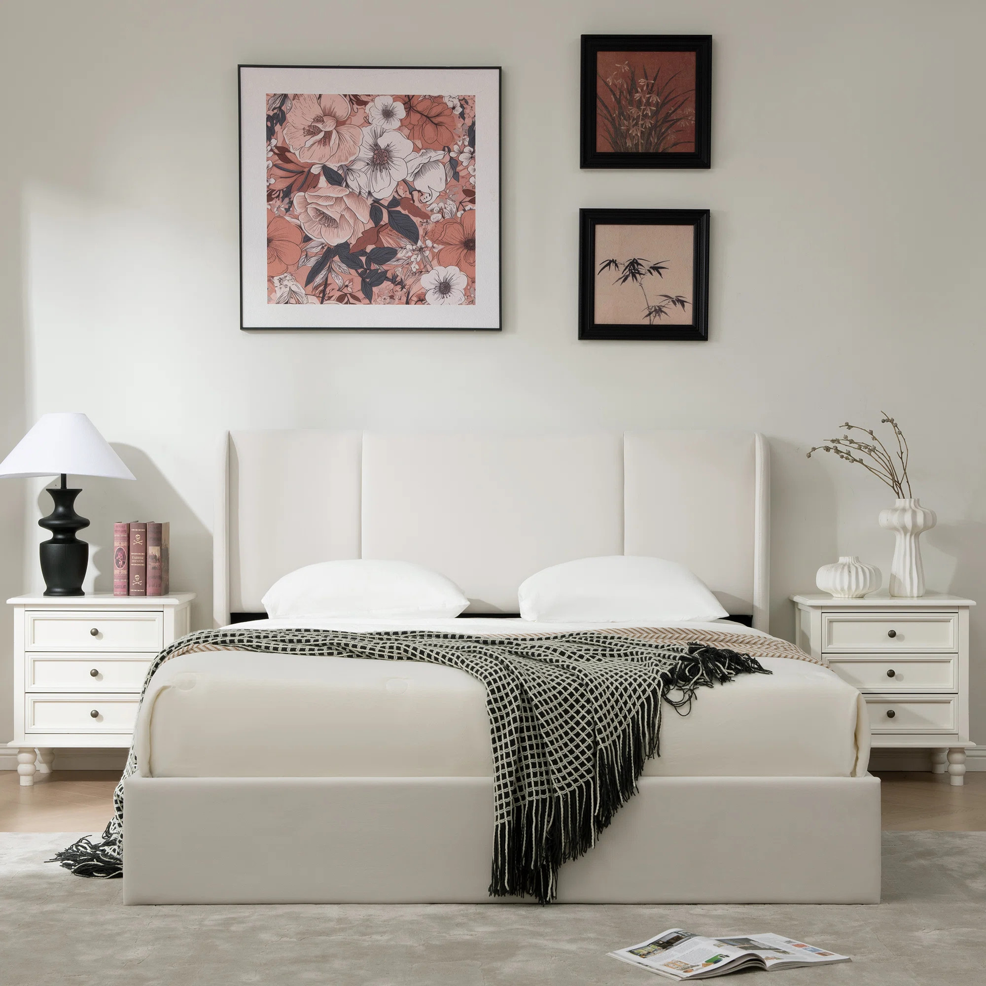Juanetta Hydraulic Lift Up Storage Wingback Upholstered Platform Bed | Wayfair North America