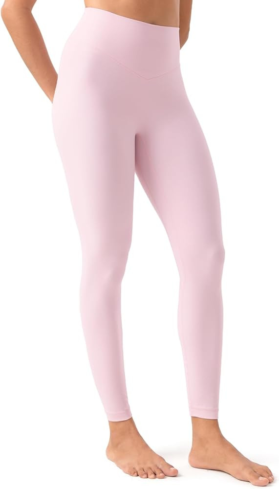 YUNOGA HugMotion Women's No Front Seam Leggings 25" Inseam - High Waisted Tummy Control Seamless ... | Amazon (US)