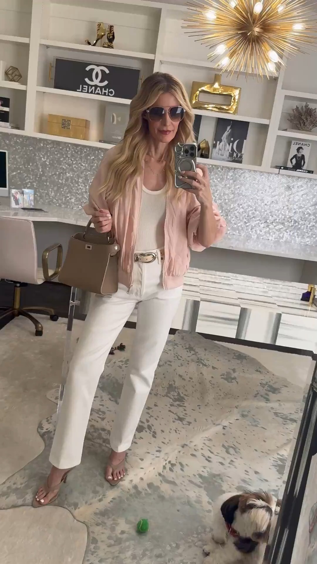 Spring outfit perfection! 🌸 This lightweight pink bomber jacket is so comfy and easy to wear, and I paired it with my Agolde white jeans — high-waisted, straight-leg, and the perfect fit for spring. This look works for Sunday brunch, dinner with the girls, date night… you name it! Everything runs true to size: extra small in the jacket, 24 in the jeans. 

 

#LTKdayinmylife #LTKootd #LTKOver40