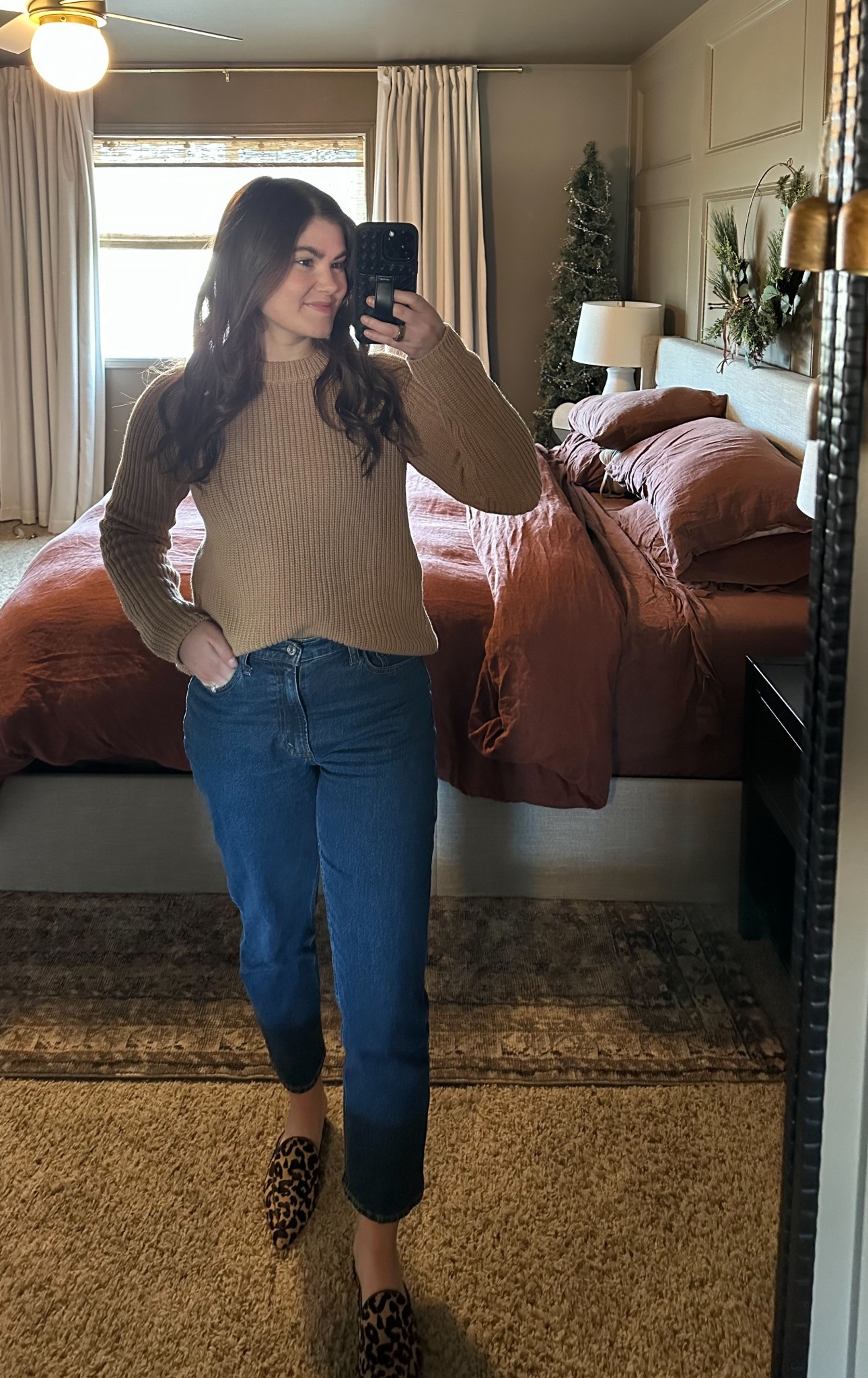 Work outfit of the day! 

Fall outfit, teacher outfit, quince fisherman crew sweater, Abercrombie and fitch curve love ultra high rise ankle straight jeans in dark wash, denim, leopard print mules

#LTKootd #LTKWorkwear #LTKPetite