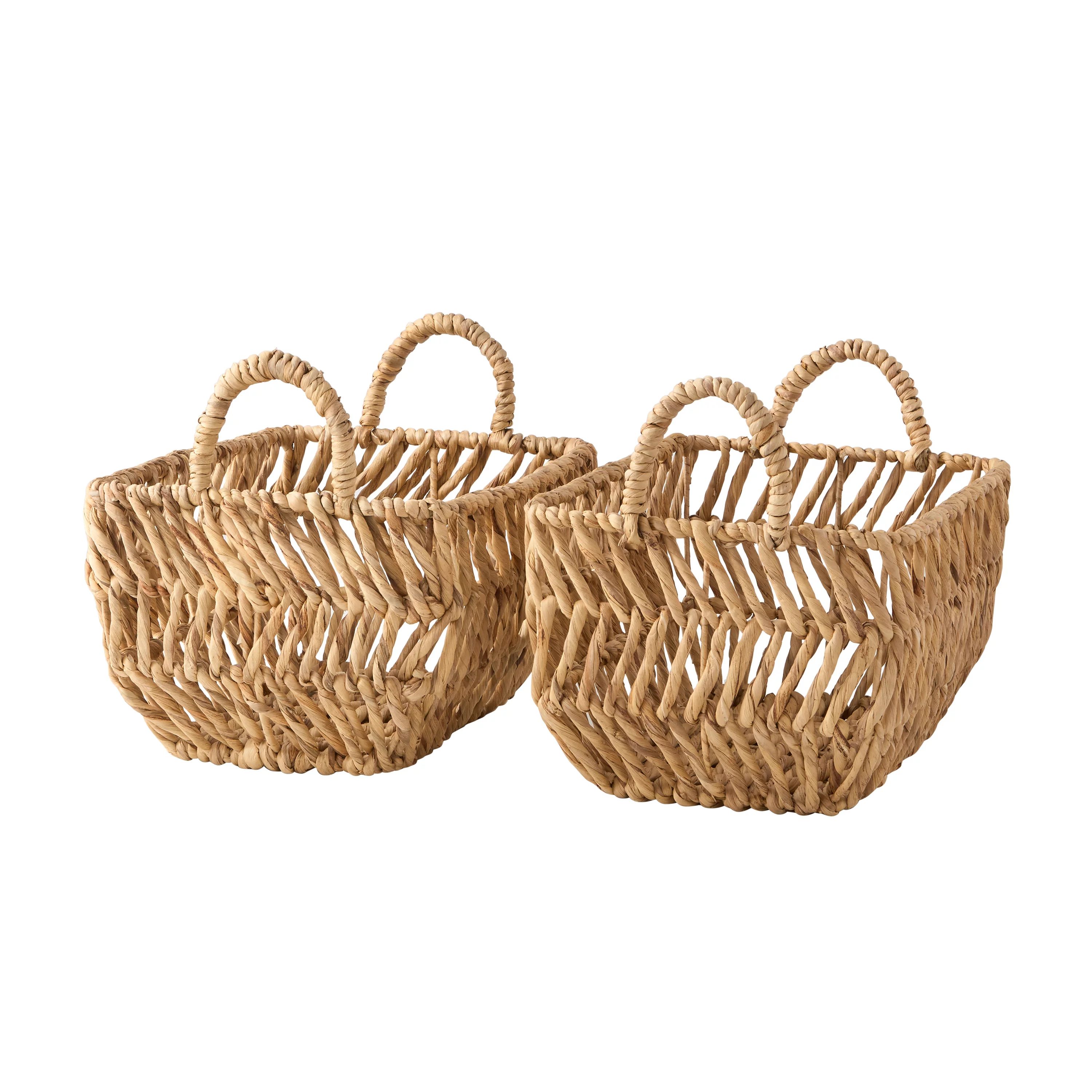 Dave & Jenny Marrs for Better Homes & Gardens Natural Water Hyacinth Baskets, Set of 2 | Walmart (US)