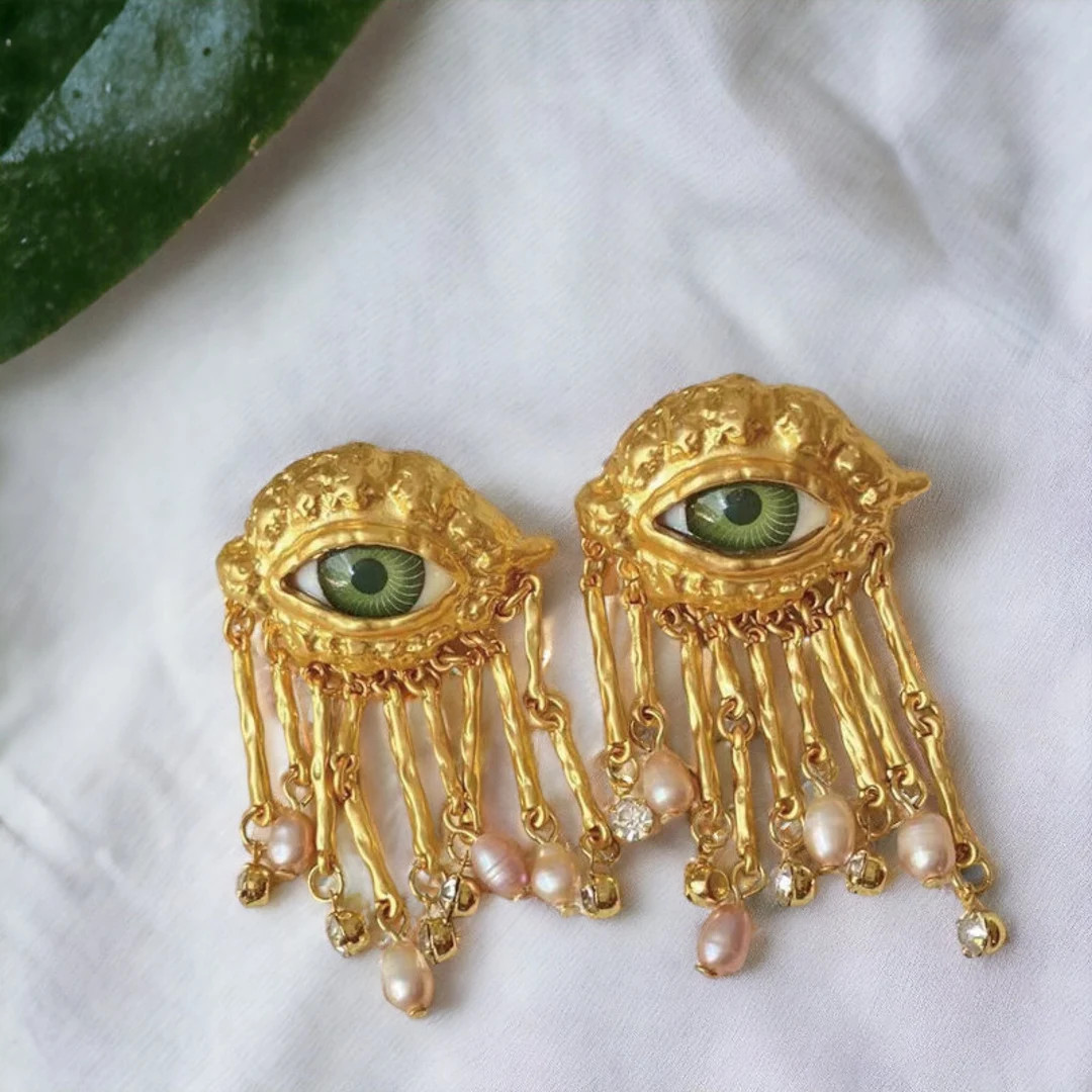 Victorian Eye Earrings, Vintage Eye Jewelry, Weird Jewelry, Gothic Earrings, Victorian Style Earr... | Etsy (US)