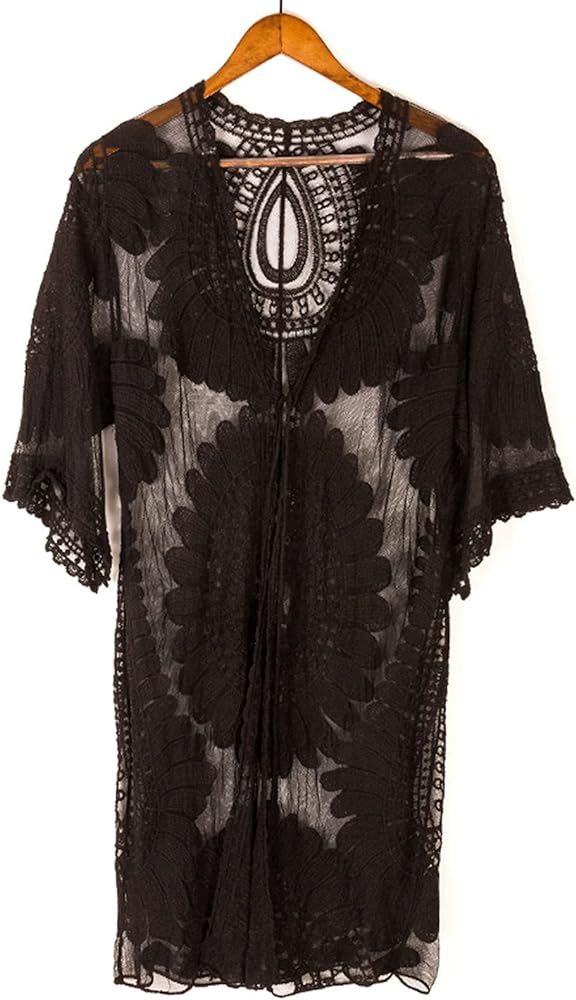 shermie Floral Kimonos for Women Beach Swimsuit Cover Up Long Kimono Cardigan | Amazon (US)