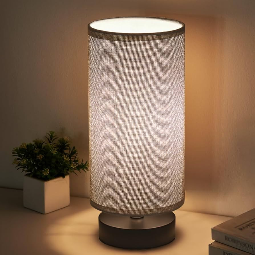 Table Lamp, Bedside Nightstand Lamp, Simple Desk Lamp, Cylinder Table Lamp for Bedroom Living Roo... | Amazon (US)