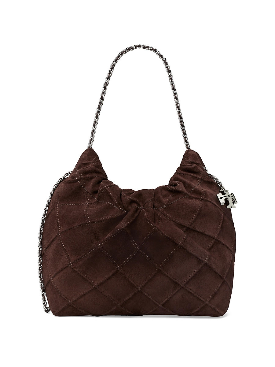 Women's Mini Fleming Suede Hobo Bag - Licorice | Saks Fifth Avenue