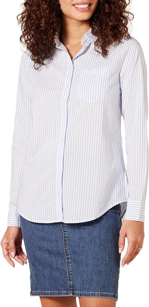 Amazon Essentials Women's Classic-Fit Long-Sleeve Button-Down Poplin Shirt | Amazon (US)