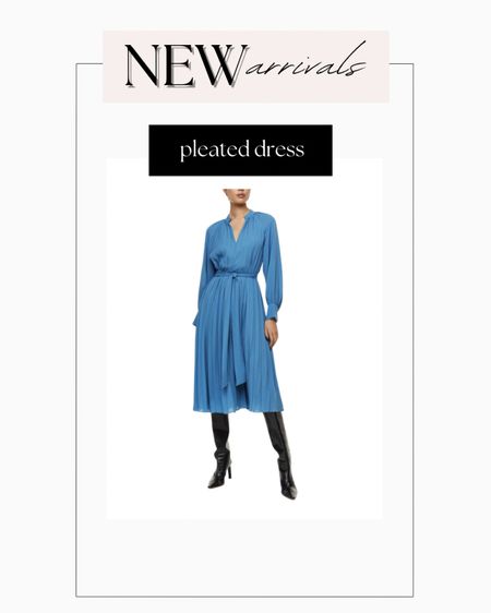 Blue pleated dress😍

#LTKworkwear