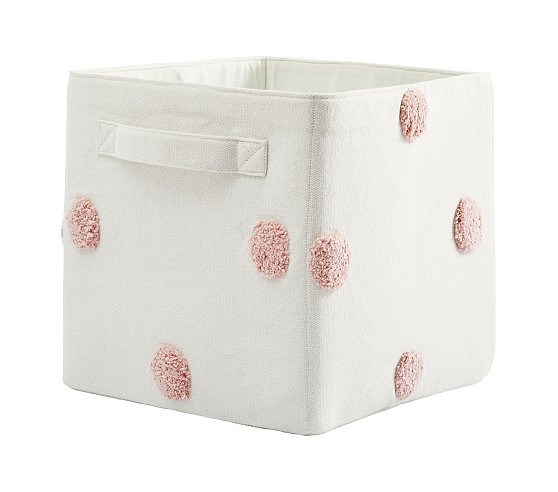 Embroidered Dot Storage Bin | Pottery Barn Kids